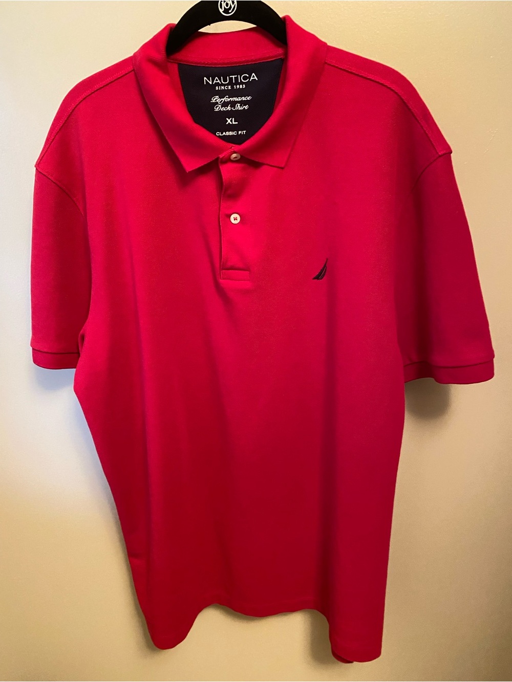 Nautica Men’s Classic Polo in Bright Red with Navy Logo